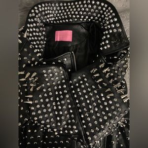 Punk Rock all Black Leather Jacket